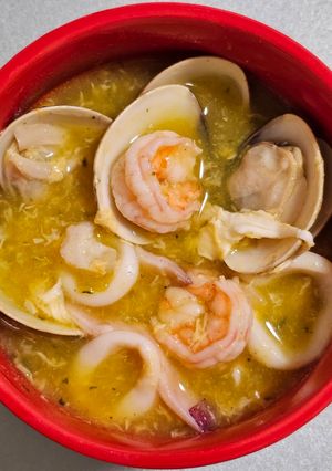 海鮮南瓜玉米濃湯 的食譜成品照片