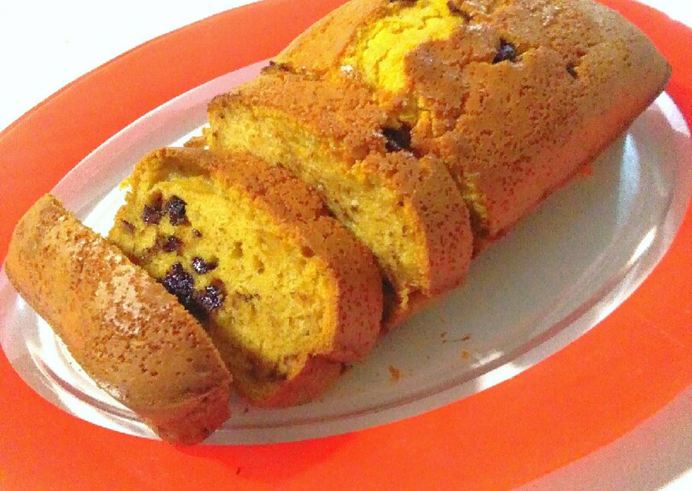 Bizcocho de calabaza con chispas de chocolate