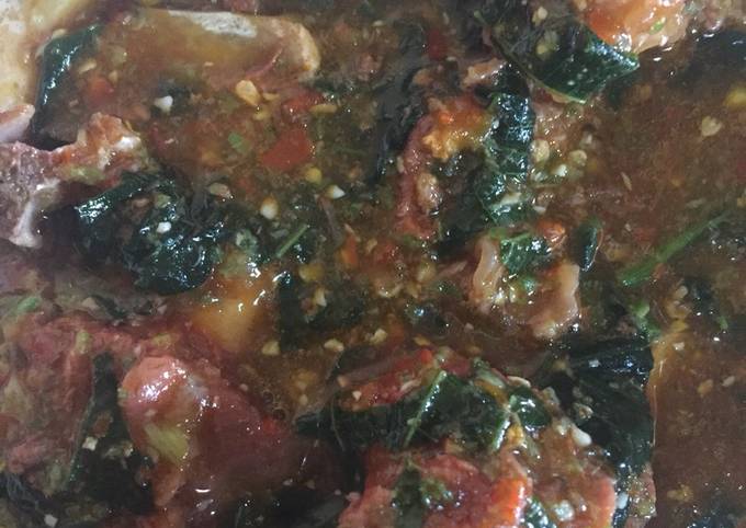 Recipe of Award-winning Okra soup with ugu n beef