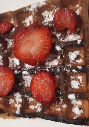 Une photo de Gaufre sucre et fraise