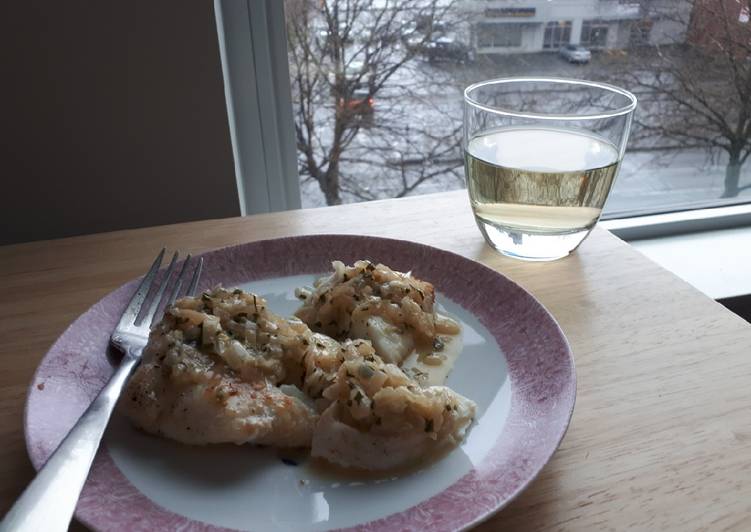 Step-by-Step Guide to Make Homemade Pan seared halibut with lemon butter sauce