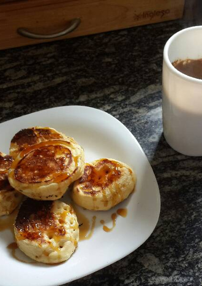 Una foto de Hot cakes con miel de caña
