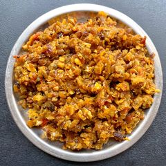 A picture of Bitter gourd poriyal.