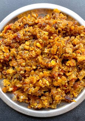 A picture of Bitter gourd poriyal.