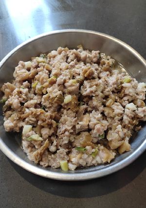 A picture of Steamed Ground Pork with Preserved Lettuce.