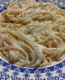 Spaghetti con salsa de 3 quesos express (a mi manera) 😋🤷