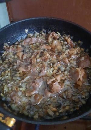 O poză a rețetei Ciuperci cu bacon.