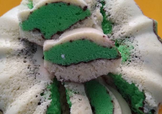 Resep: Bolu Air Kukus 1 telur Motif Topography Simpel