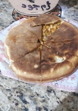 صورة لوصفة خبز محشي في المقلاة امممم
