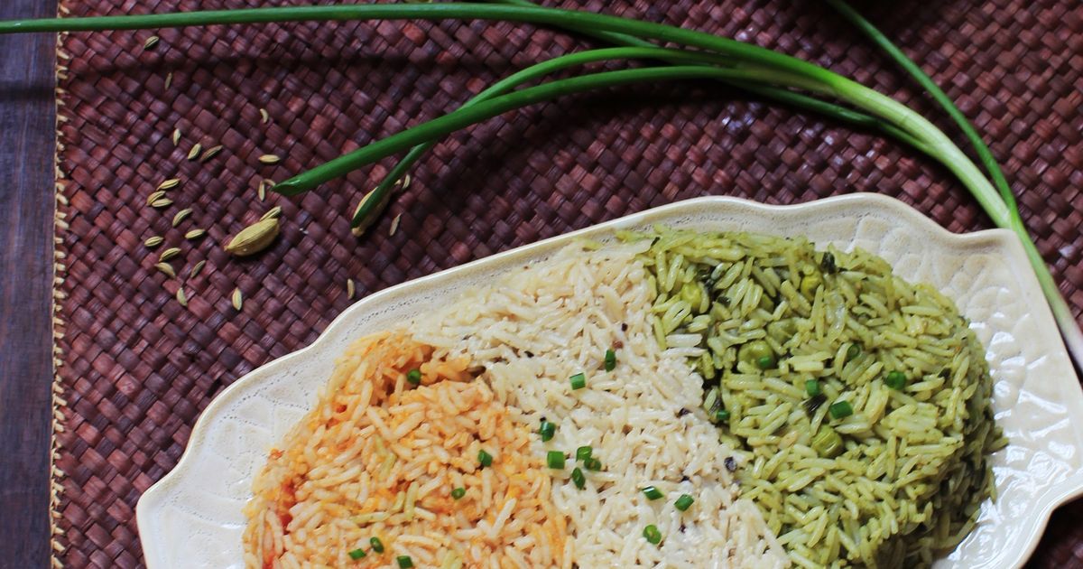 Tri Color Rice Recipe by Mamatha Rao - Cookpad