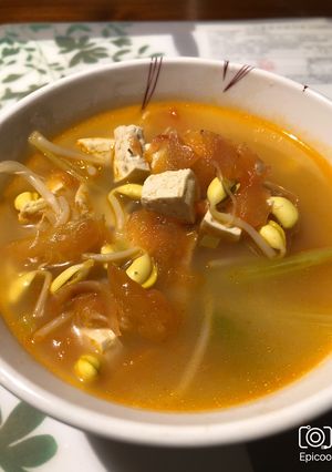 蕃茄豆腐豆芽湯（素） 的食譜成品照片