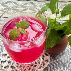 A picture of Red Shiso Leaves Pink Juice (Just boil👏).
