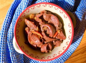 Hình của món Tim Heo Khìa Nước Mắm.