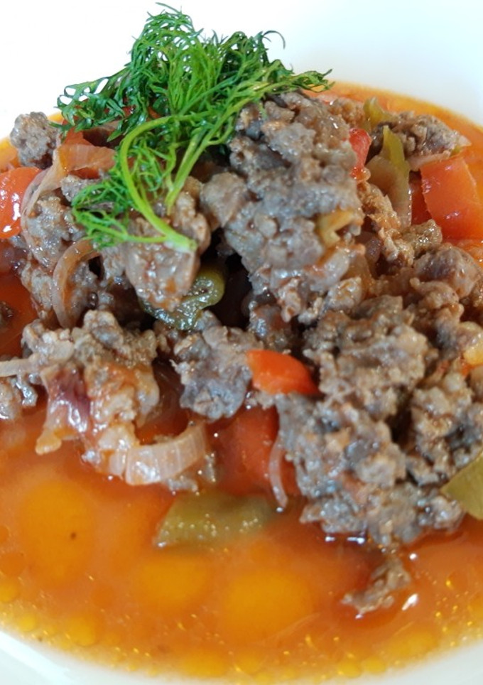 Una foto de Carne molida de res en salsa