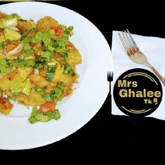 A picture of Fried golden tofu with salad.