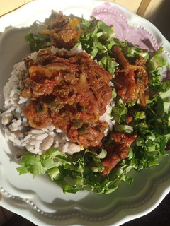 A picture of Palm oil beef stew.