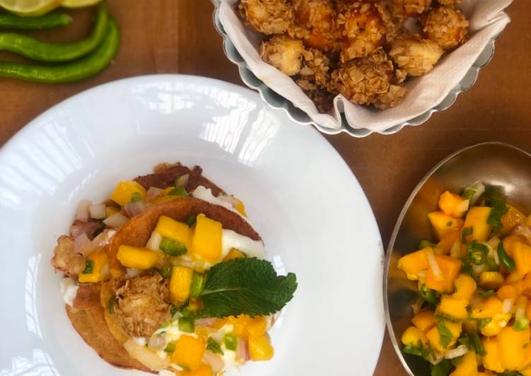 Steps to Prepare Any-night-of-the-week Pancakes with oats crusted paneer and mango salsa