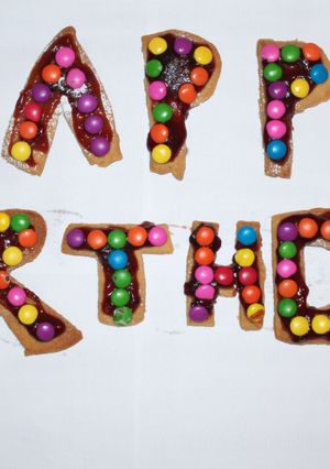 A picture of Happy Birthday Cookies.