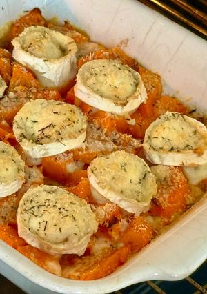 Une photo de 💚 Patates douces gratinées au fromage de chèvre