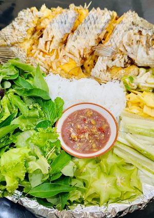 Hình của món CÁ TAI TƯỢNG chiên xù.