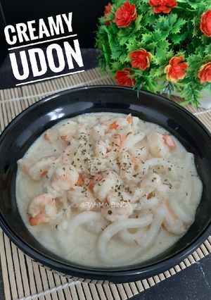 Foto resep Creamy Shrimp Udon / Udon Udang Kuah Krim