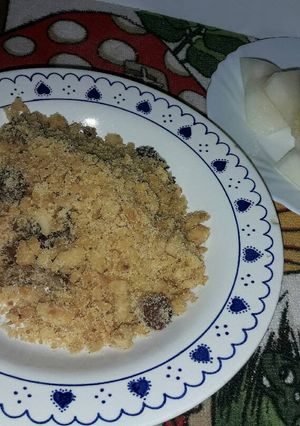 Foto principal de Migas de pan con chorizo, pimientos verdes y melón 🍽