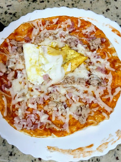 Una foto de Pijitas| Pizza en tortita