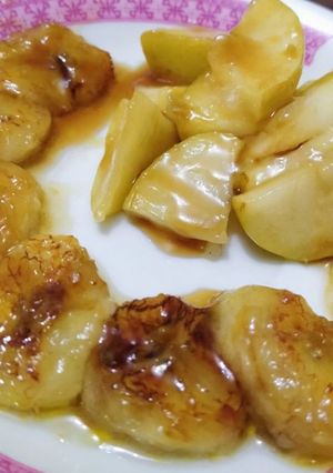Foto resep Fried Pan Apple Banana Cinnamon with Honey