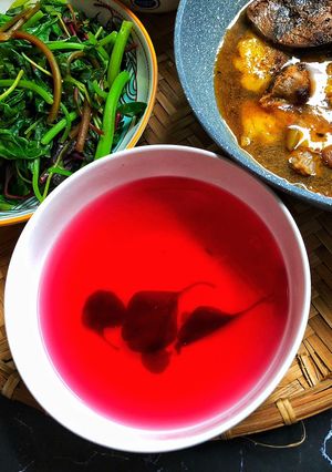 Hình của món Canh Nước Rau Dền Luộc.