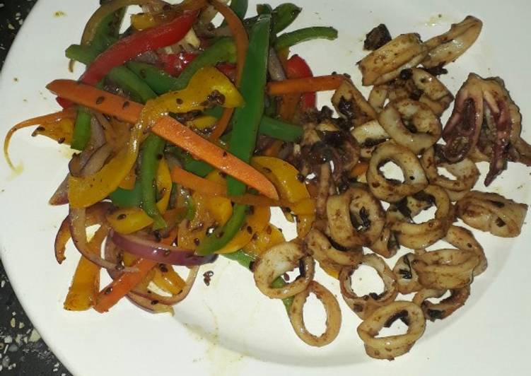 Simple Way to Prepare Favorite Pan-fried Calamari with Stir Fry