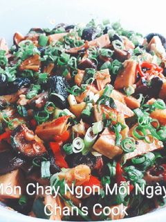 Hình của món Chả chay kho nấm đông cô.