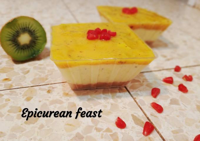 Steps to Prepare Award-winning No-bake Mango Kiwi Cheesecake