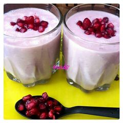 A picture of Pomegranate-Banana-Lassi.