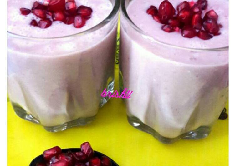 Recipe of Any-night-of-the-week Pomegranate-Banana-Lassi