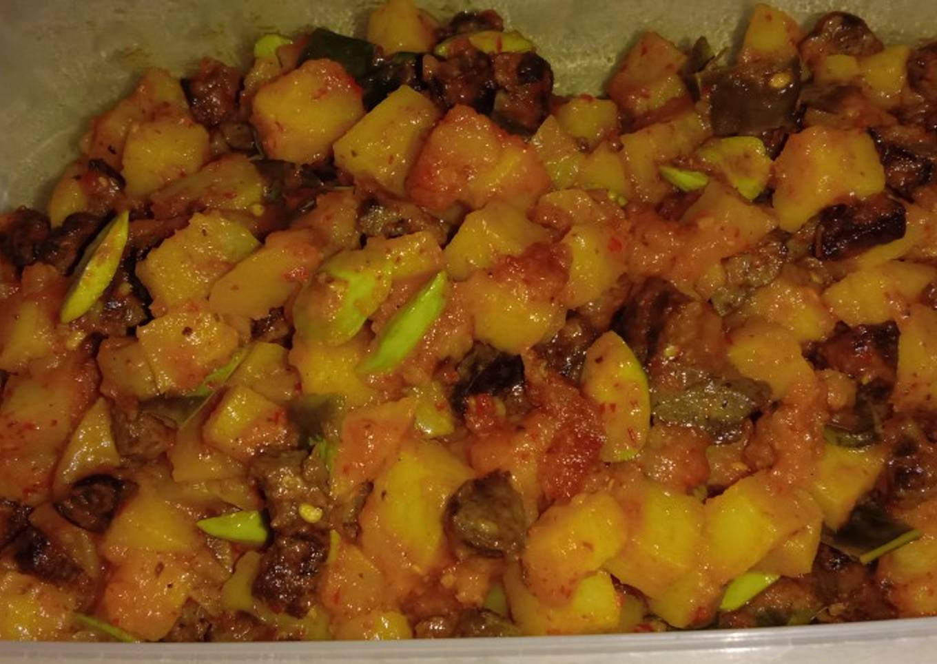 Sambal goreng kentang ati ayam pete pedas manis enak