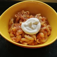 A picture of Indian Style Red Sauce Macroni.