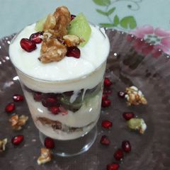 Yogurt and walnut parfait A picture of Yogurt and walnut parfait.