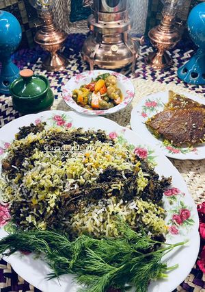 عکسی از دستور پلو شوشتری کنسرو ماهی