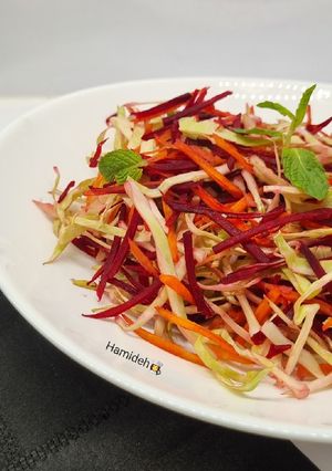 عکسی از دستور سالاد کولسلای لبو (سالاد پاییزی)🥗