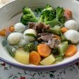 Sop daging telur puyuh