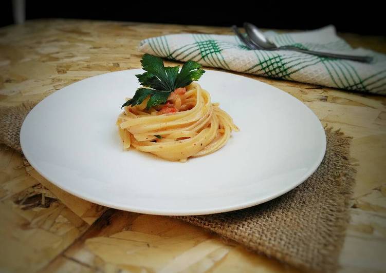 Cara Gampang Membuat Fettucine Kornet Sapi Pedas #pr_pasta, Lezat Sekali