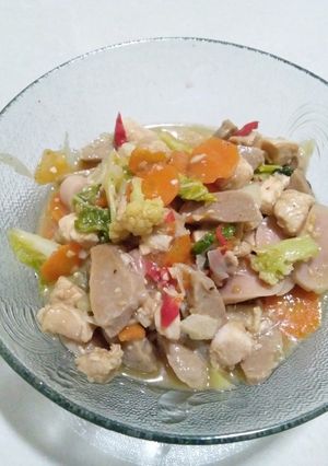 Foto resep Capcay ayam saus tiram
