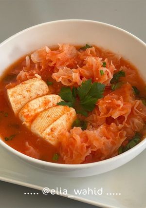 Foto resep Sup Tomat Merah Jamur Putih