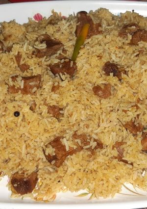 A picture of Beef tikka pulao.