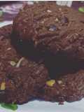 Chocolate cookies with choco chips, almonds, and walnuts