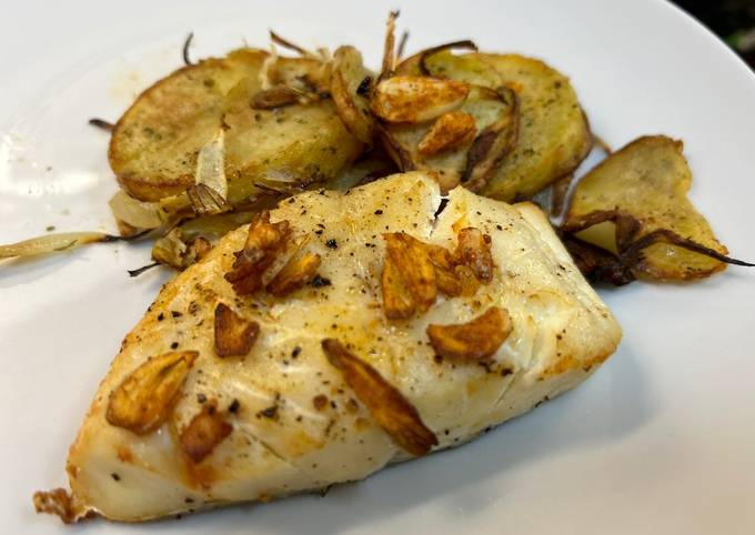 Foto principal de Bacalao con patatas y cebolla en Airfryer Cosori