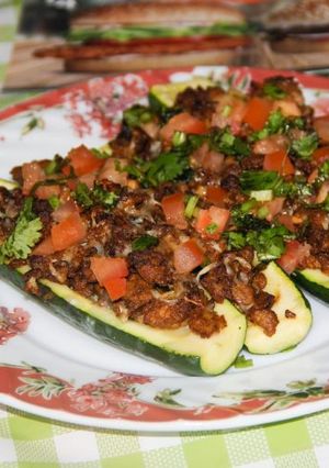 A picture of Stuffed Zucchini Boats.