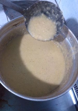 Una foto de Crema de maìz desgranado