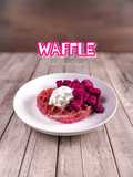 Waffle buah naga merah