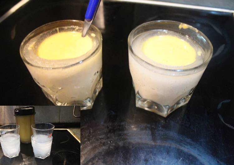 Gazpacho de pepino y piña en cubito